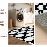 Ultra Soft Area Rug, Non Slip, Stain Resistant, Washable Area Rugs for Living Room, Bedroom, Contemporary Animal Print Yoga Runner(Black)