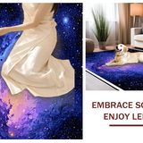 Ultra Soft Area Rug, Non Slip, Stain Resistant, Washable Area Rugs for Living Room, Bedroom, Celestial Cosmic Color Burst(Blue)