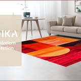 Ultra Soft Area Rug, Non Slip, Stain Resistant, Washable Area Rugs for Living Room, Bedroom, Dynamic Abstract Shape Fusion(Red)