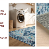 Rustic Blue Geometric Trellis(Blue)
