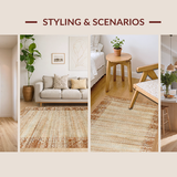 Ultra Soft Area Rug, Non Slip, Stain Resistant, Washable Area Rugs for Living Room, Bedroom, Elegant Warm Neutral Weave(Beige)