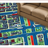 Ultra Soft Area Rug, Non Slip, Stain Resistant, Washable Area Rugs for Living Room, Bedroom, Multicolor Urban Adventure Mat(Gray)