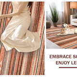 Ultra Soft Area Rug, Non Slip, Stain Resistant, Washable Area Rugs for Living Room, Bedroom, Rustic Geometric Earth Tone Elegance(Orange)