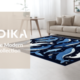 Ultra Soft Area Rug, Non Slip, Stain Resistant, Washable Area Rugs for Living Room, Bedroom, Whimsical Marine Animal Motif(Blue)