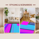 Ultra Soft Area Rug, Non Slip, Stain Resistant, Washable Area Rugs for Living Room, Bedroom, Lively Contemporary Color Splash(Pink)