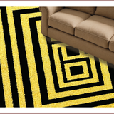 Ultra Soft Area Rug, Non Slip, Stain Resistant, Washable Area Rugs for Living Room, Bedroom, Custom Geometric Hallway Rug Non-Slip Design(Gold)