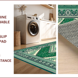 Ultra Soft Area Rug, Non Slip, Stain Resistant, Washable Area Rugs for Living Room, Bedroom, Quaint Rustic Striped Design(Green)