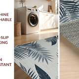 Ultra Soft Area Rug, Non Slip, Stain Resistant, Washable Area Rugs for Living Room, Bedroom, Lightweight Coastal Leaf Design(Gray)