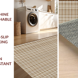 Ultra Soft Area Rug, Non Slip, Stain Resistant, Washable Area Rugs for Living Room, Bedroom, Trendy Contemporary Geometric Style(Beige)