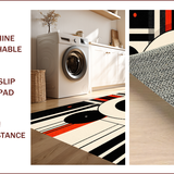 Ultra Soft Area Rug, Non Slip, Stain Resistant, Washable Area Rugs for Living Room, Bedroom, Artistic Striped Vintage Motif(Red)