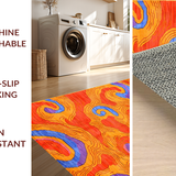 Ultra Soft Area Rug, Non Slip, Stain Resistant, Washable Area Rugs for Living Room, Bedroom, Bold Retro Color Play Design(Red)