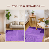 Ultra Soft Area Rug, Non Slip, Stain Resistant, Washable Area Rugs for Living Room, Bedroom, Trendy Textured Colorful Haven(Purple)