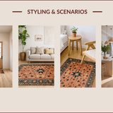 Ultra Soft Area Rug, Non Slip, Stain Resistant, Washable Area Rugs for Living Room, Bedroom, Charming Primitive Star Design(Red)
