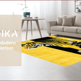 Ultra Soft Area Rug, Non Slip, Stain Resistant, Washable Area Rugs for Living Room, Bedroom, Striking Ethnic Tiger Print Aesthetic(Gold)
