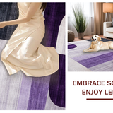 Ultra Soft Area Rug, Non Slip, Stain Resistant, Washable Area Rugs for Living Room, Bedroom, Elegant Geometric Grey and White(Purple)