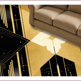 Ultra Soft Area Rug, Non Slip, Stain Resistant, Washable Area Rugs for Living Room, Bedroom, Opulent Medusa Gold Aesthetic(Gold)