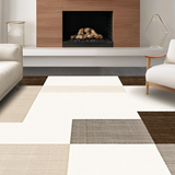 Ultra Soft Area Rug, Non Slip, Stain Resistant, Washable Area Rugs for Living Room, Bedroom, Contemporary Soft Hued Symmetry(Beige)