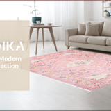 Ultra Soft Area Rug, Non Slip, Stain Resistant, Washable Area Rugs for Living Room, Bedroom, Delicate Pink Tulle Motif(Pink)