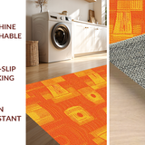 Ultra Soft Area Rug, Non Slip, Stain Resistant, Washable Area Rugs for Living Room, Bedroom, Vibrant Playful Fish Aesthetic(Orange)