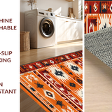 Ultra Soft Area Rug, Non Slip, Stain Resistant, Washable Area Rugs for Living Room, Bedroom, Artisanal Trellis Inspired Layout(Orange)
