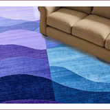 Ultra Soft Area Rug, Non Slip, Stain Resistant, Washable Area Rugs for Living Room, Bedroom, Vibrant Abstract Soft Touch(Purple)
