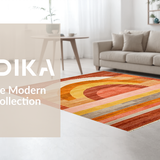 Ultra Soft Area Rug, Non Slip, Stain Resistant, Washable Area Rugs for Living Room, Bedroom, Dynamic Pastel Wave Pattern(Orange)