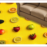 Ultra Soft Area Rug, Non Slip, Stain Resistant, Washable Area Rugs for Living Room, Bedroom, Yellow Fruit-Themed Bedroom Water Absorbent Mat(Yellow)