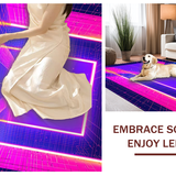 Ultra Soft Area Rug, Non Slip, Stain Resistant, Washable Area Rugs for Living Room, Bedroom, Retro Futuristic Colorful Composition(Purple)