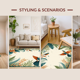 Ultra Soft Area Rug, Non Slip, Stain Resistant, Washable Area Rugs for Living Room, Bedroom, Lively Colorful Animal Print(Orange)