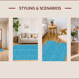 Ultra Soft Area Rug, Non Slip, Stain Resistant, Washable Area Rugs for Living Room, Bedroom, Traditional Light Blue Wool Living Room(Blue)