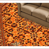 Ultra Soft Area Rug, Non Slip, Stain Resistant, Washable Area Rugs for Living Room, Bedroom, Mid-Century Modern Shag(Orange)