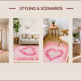Ultra Soft Area Rug, Non Slip, Stain Resistant, Washable Area Rugs for Living Room, Bedroom, Lovely Romantic Vintage Style(Pink)