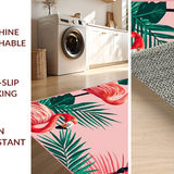 Fresh Botanical Patterned Entrance Mat(Pink)