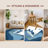 Enchanting Geometric Mountain Scene(Blue)