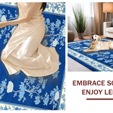 Chic Minimalist White Botanical(Blue)