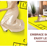 Ultra Soft Area Rug, Non Slip, Stain Resistant, Washable Area Rugs for Living Room, Bedroom, Joyful Modernist Aesthetic Flair(Yellow)