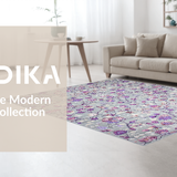 Ultra Soft Area Rug, Non Slip, Stain Resistant, Washable Area Rugs for Living Room, Bedroom, Contemporary Cosmic Motif(Gray)