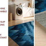 Ultra Soft Area Rug, Non Slip, Stain Resistant, Washable Area Rugs for Living Room, Bedroom, Rustic Earthy Tones Pattern(Blue)