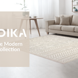 Ultra Soft Area Rug, Non Slip, Stain Resistant, Washable Area Rugs for Living Room, Bedroom, Rustic Tiled Patterned Appeal(Beige)