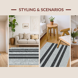 Contemporary Striped Monochrome Style(Black)