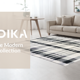 Ultra Soft Area Rug, Non Slip, Stain Resistant, Washable Area Rugs for Living Room, Bedroom, Monochrome Layered Stripe Rug with Absorbent Non Slip Backing for Entryways(Gray)