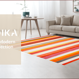 Ultra Soft Area Rug, Non Slip, Stain Resistant, Washable Area Rugs for Living Room, Bedroom, Cozy Earthy Tones Geometric Fusion(Red)