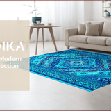 Ultra Soft Area Rug, Non Slip, Stain Resistant, Washable Area Rugs for Living Room, Bedroom, Vibrant Digital Print Bedroom Non Slip Area Carpet(Blue)