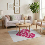 Heart-Shaped Pink Roses Area Rug