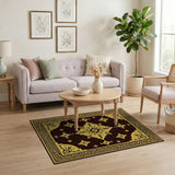 Traditional Persian Ornate Gold Floral Medallion Area Rug