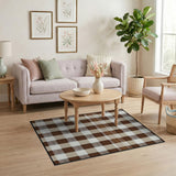 Brown Tan Buffalo Check Rustic Farmhouse Rug