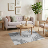 Grey Swirl Abstract Abstract Area Area Rug