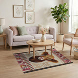Shaggy Highland Cow Southwestern Area Rug