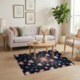 Starry Pink Heart Constellation Area Rug