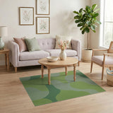 Organic Green Camo Abstract Area Rug